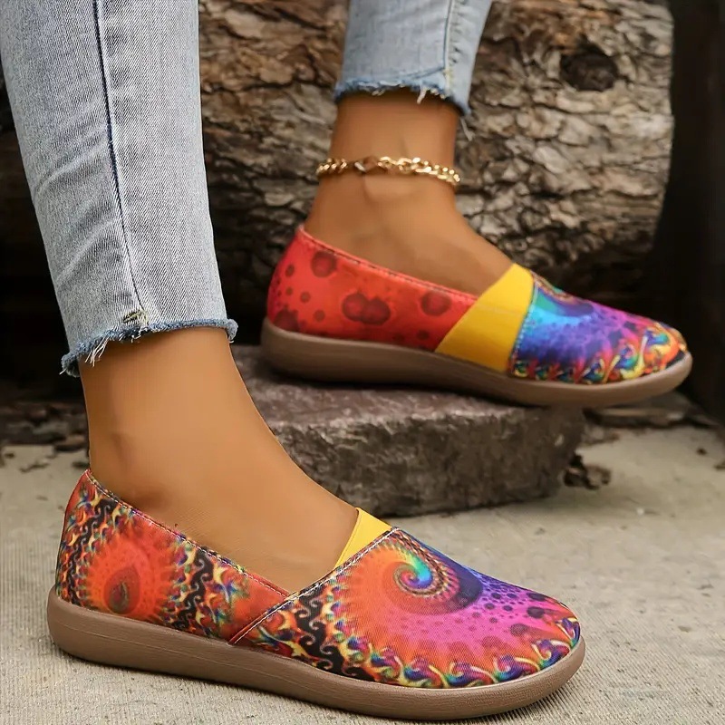2024 plus size women's colorful round toe single shoe, shallow mouth casual versatile set foot lazy shoes_voghion.com