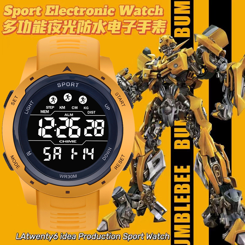 Sports universal waterproof travel fashionable digital watch outside…
