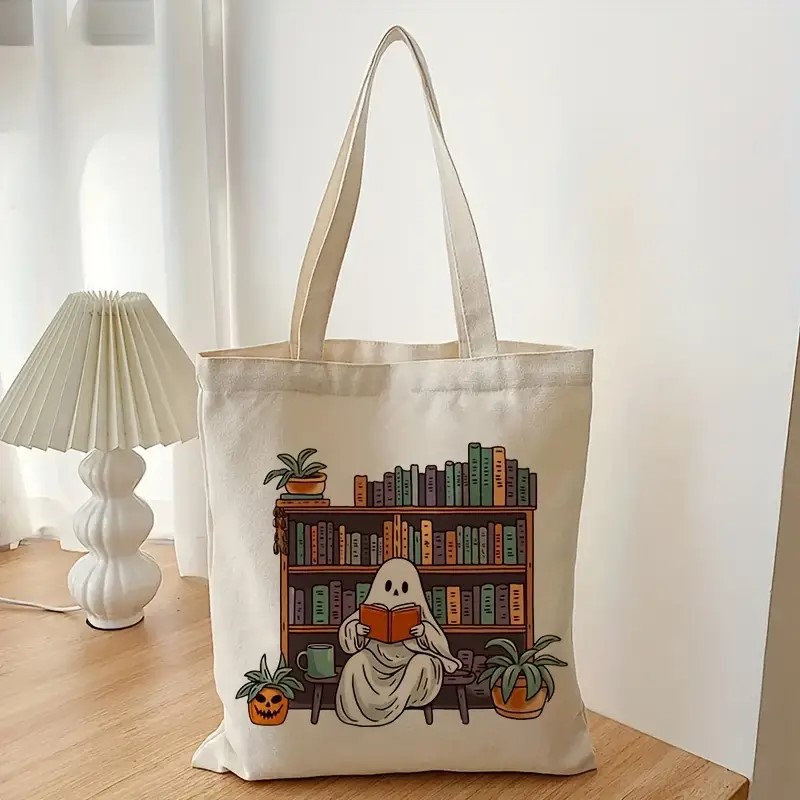 Transfronterizo temu bolsas de lona de impresión de Halloween bolsas de hombro bolsas plegables bolsas de mano bolsas de compras bolsas de comercio exterior