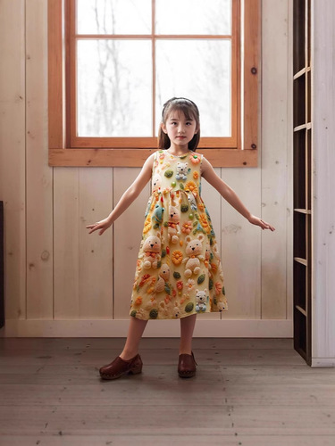 Girls 'dress Summer 5D printed sleeveless strap dress Girls' dress Feminine simple dress Princess dress