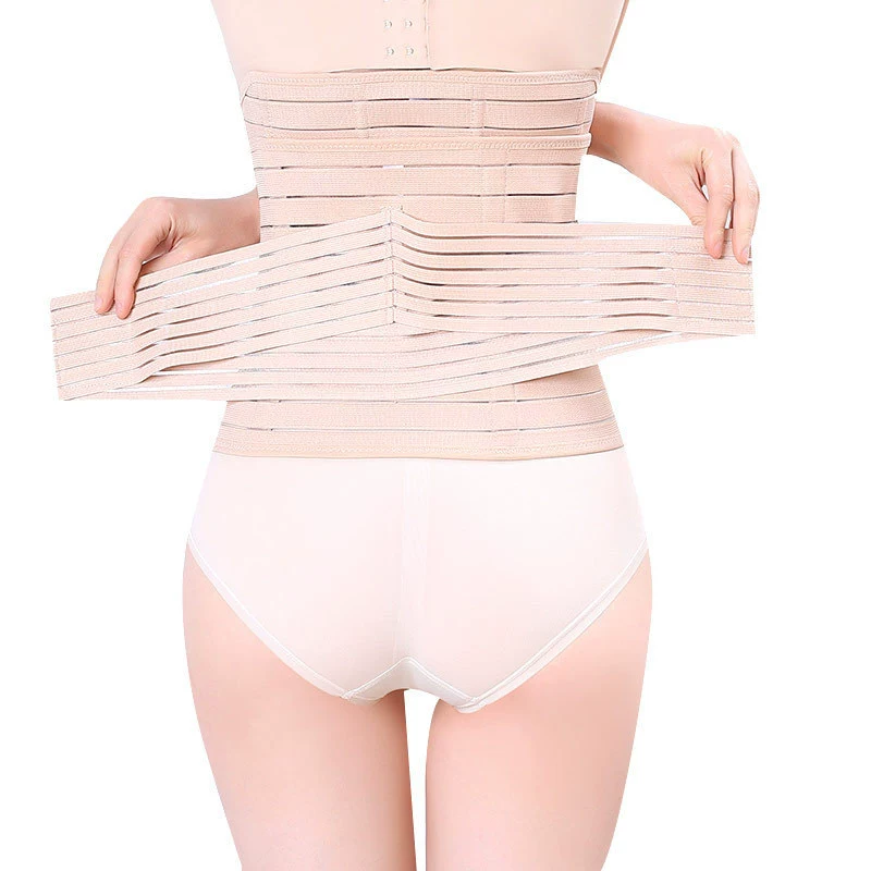 Новый эластичный пояс для живота из полиэстера, набор из трех предметов, регулируемый пояс на липучке, готов к продаже в пакетах