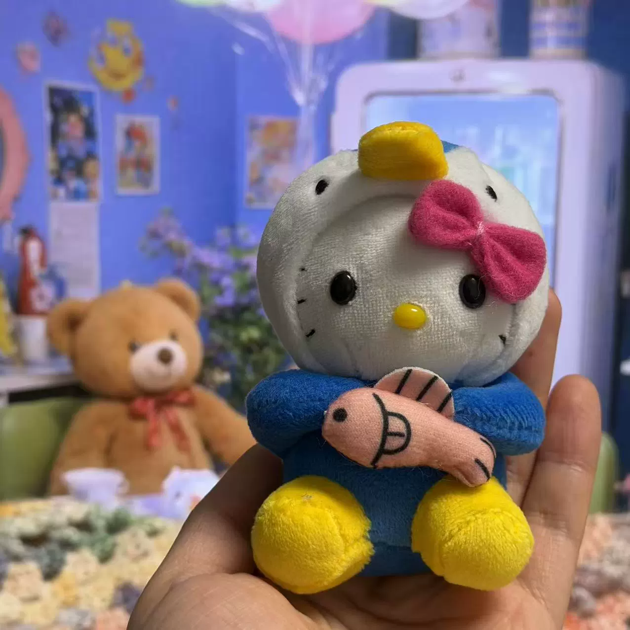 Плюшевый брелок-подвеска Hello Kitty, милый кукольный брелок для сумки, 11 см, легкий и прочный