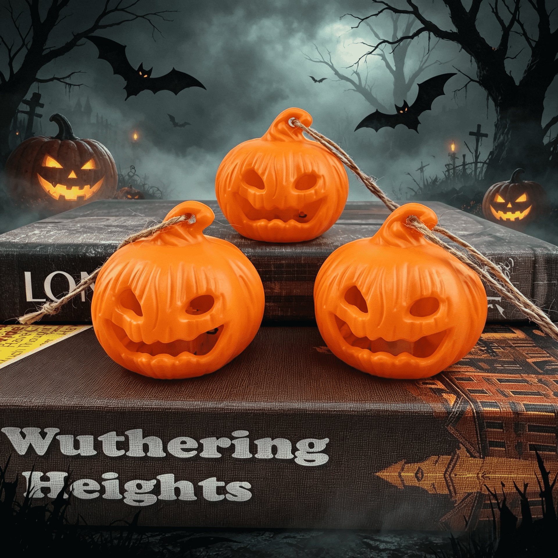 Halloween transfronterizo iluminado cabeza de calabaza lámpara vela fiesta esqueleto decoración adornos horrores accesorios lámparas murciélagos