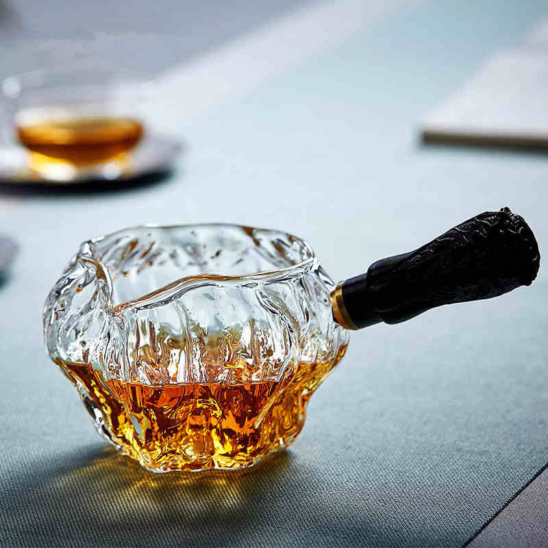 Glass Tea Dividing Tool Walnut Tea Sea Japanese Style Gongfu Tea Set Thick Large Creative Public Cup Side Handle Fair Cup