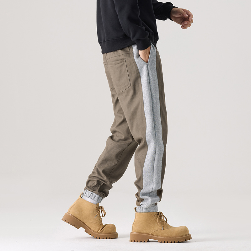 Mick Jones otoño 2025 nuevo pantalones de caza para hombres sueltos pantalones casuales rectos para hombres cigarrillos gris