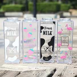 现货牛奶杯 方形创意水杯 广告杯礼品日式牛奶盒子500ml1000ml