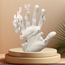 现代简约马赛克手掌创意个性摆件客厅电视柜玄关桌面砂岩工艺品摆