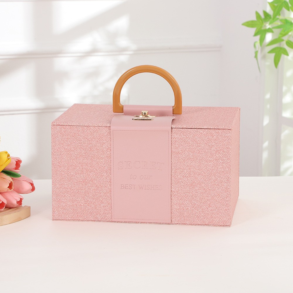 2023 nueva caja de regalo portátil regalo Festival de Primavera caja de embalaje de cuero caja de dulces de boda caja de regalo de mano al por mayor