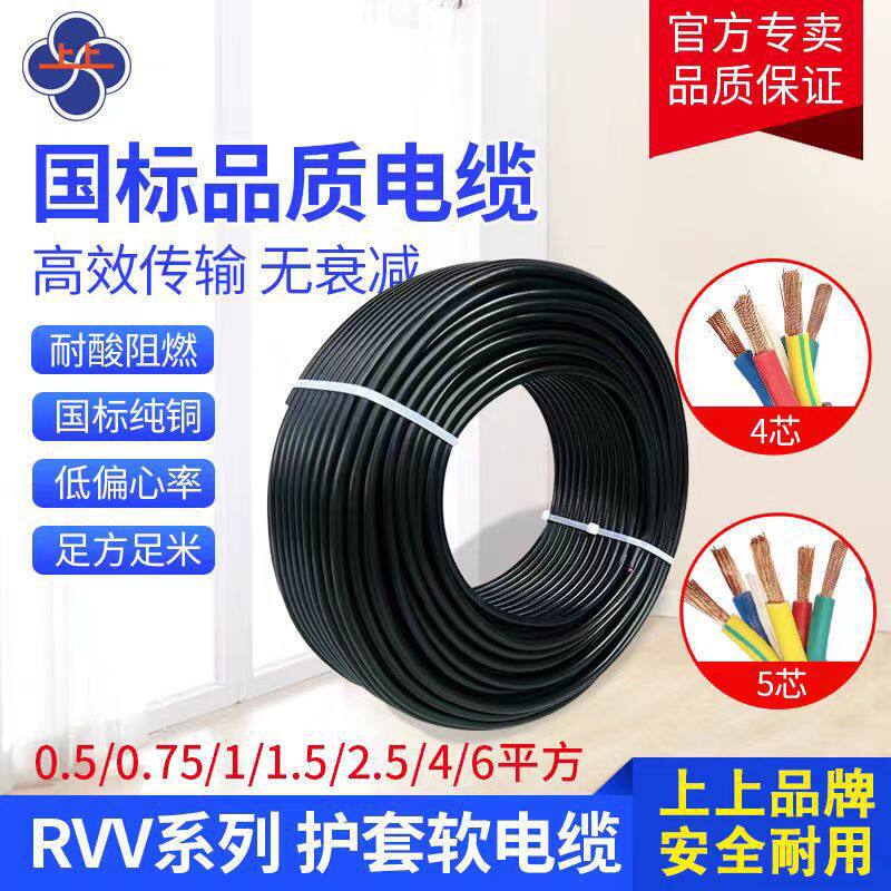 National Standard Rvv2 3 4 5 6 7 8 Core 0.5 0.75 1 1.5 2.5 4 Square mm Sheathed Cable National Standard Rvv2 3 4 5 6 7 8 Core 0.5 0.75 1 1.5 2.5 4 Square mm Sheathed Cable