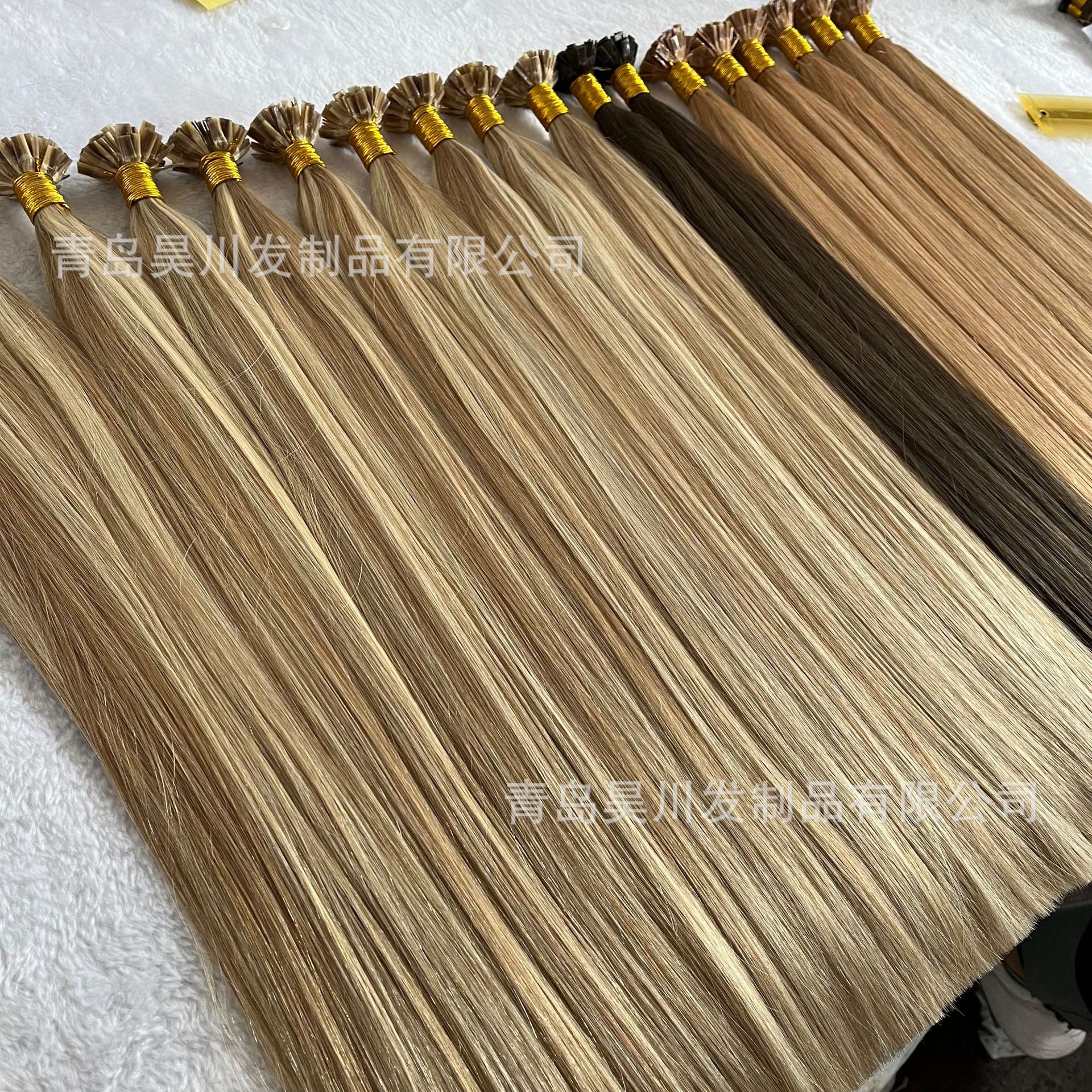 白人接发真人发Flat Tip平板接发束片角蛋白发U/I棒棒发外贸出口-阿里巴巴