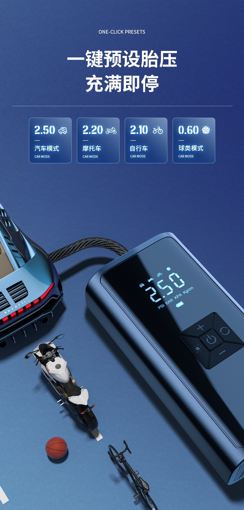 Car Wireless Air Pump, Portable Air Pump for Cars, Electric Car Tire High-Pressure Inflator, Inflator