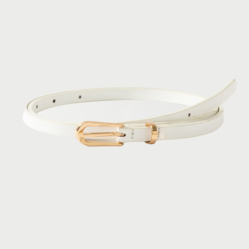 New Korean Version Factory Direct Sale Multicolor PU Leather Alloy Slim Belt for Women Fashionable Matchable Pin Belt Wholesale