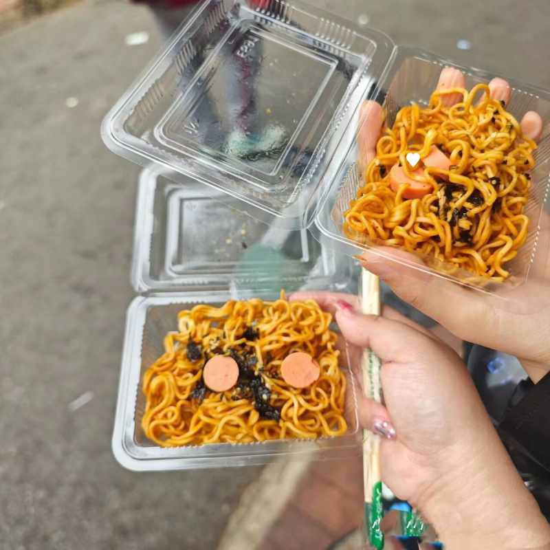 ターキー包装箱、商業屋台用の特別な透明プラスチック使い捨て冷麺、熱乾麺包装箱|undefined