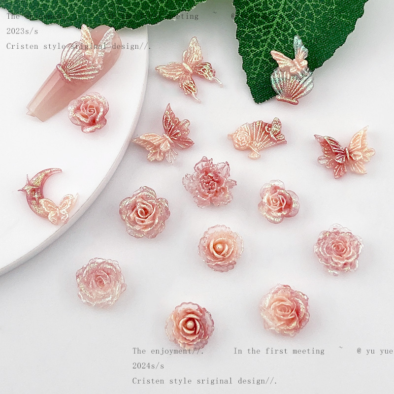 New Fine Flash Brick Red Camellia Nail Art Accessories Luminous Stereo Butterfly Nail Art Accessories Mixed Material Bag New Fine Flash Brick Red Camellia Nail Art Accessories Luminous Stereo Butterfly Nail Art Accessories Mixed Material Bag