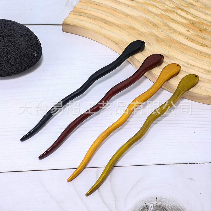 Hairpin Ancient Style Wooden Hairpin Imitation Ebony Hairpin Chinese Style Hairpin Hair Accessories Wholesale New Han Dynasty Headwear for Women