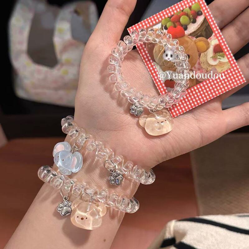 Telephone Cord Hair Tie Winnie the Pooh Elephant Hair Rope Women's 2025 New Bracelet Ponytail Rubber Band Hair Accessories Wholesale