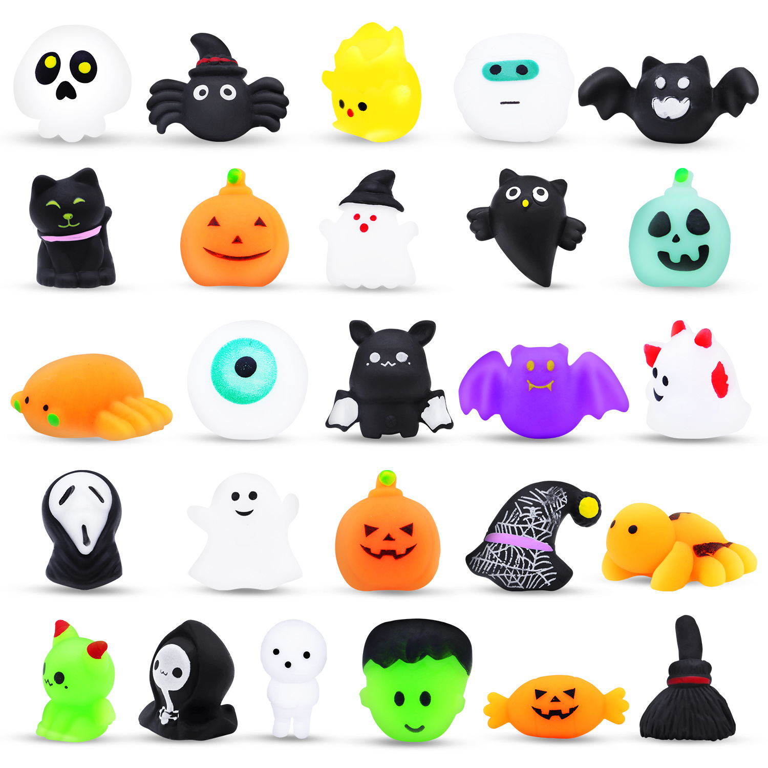Cross-border squishy Halloween gift, Halloween, decompress and squeeze fun, super cute pumpkin ghost, cute bouncy ball.