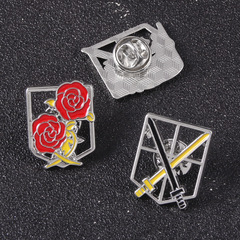 動漫周邊 進擊的巨人自由之翼胸針 四大軍團雙色徽章 二次元禮品