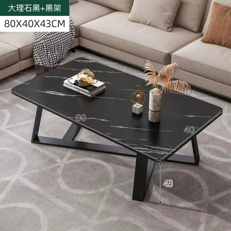Mesa de té de mármol de lujo ligero italiano, sala de estar de estilo casual, pequeña mesa de casa, ángulo de aire minimalista