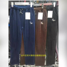 2024春冬款中老年加绒加厚灯芯绒女裤 妈妈装大码高腰休闲裤地摊