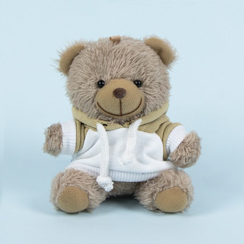 Lindo osito llavero colgante regalo creativo muñecas de peluche vestidas osito de peluche colgante de mochilas escolares para parejas