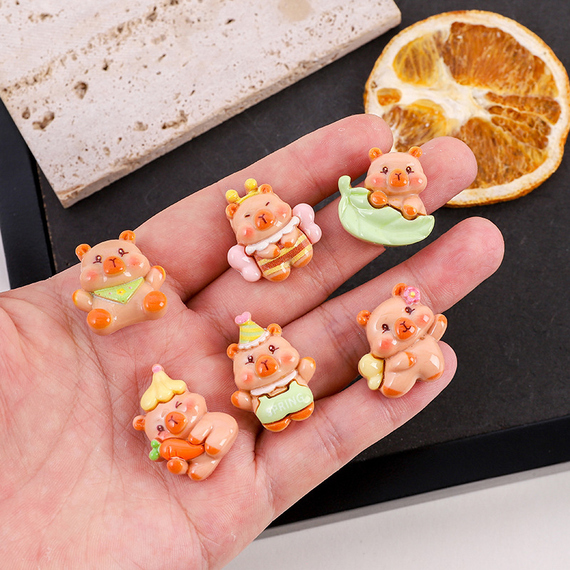 漫画立体アクセサリーカピバラカピバラ diy 水カップ漫画ステッカー靴花アクセサリー冷蔵庫マグネットヘアピンアクセサリー|undefined