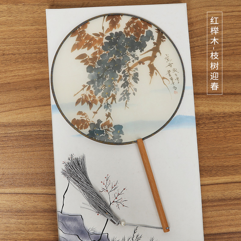 Hanfu ventilador de estilo antiguo ventilador redondo ventilador de baile clásico translúcido ventilador redondo fábrica al por mayor