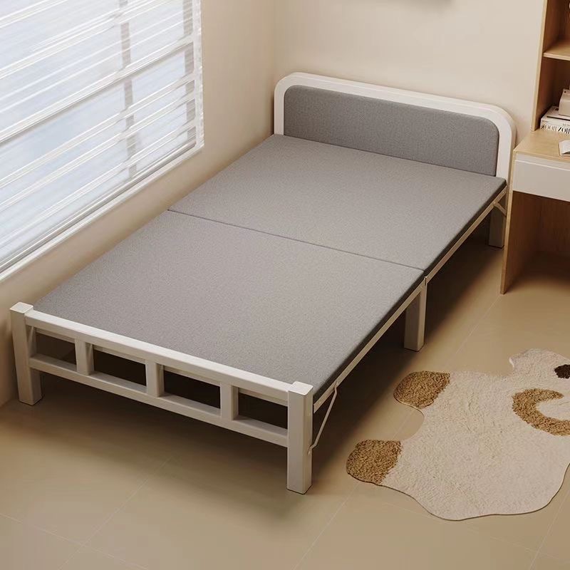 Single Bed, Home Foldableing Bed, Rental Room, Small Bed, Dormitory Lunch Break Bed, Bedroom Simple Bed, Adult 1.5m Double Bed