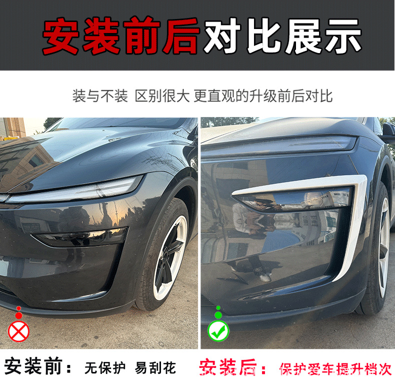 Suitable for 2024+ New Version of Tesla Model Y Front Air Outlet Air Knife Exterior Car Sticker Cross-Border Modification