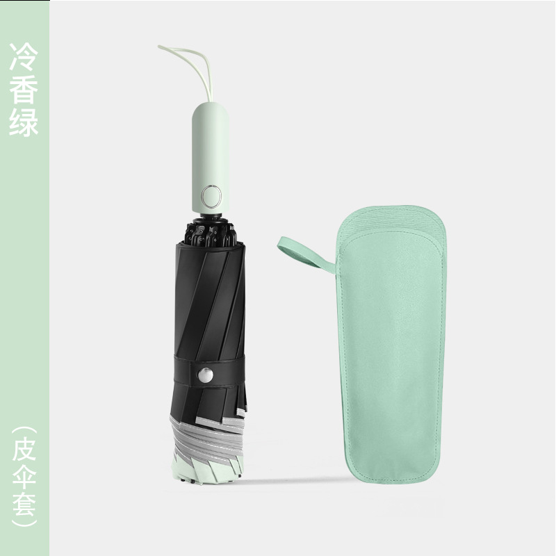 Paraguas, paraguas plegable, paraguas automático de doble varilla inversa, paraguas para lluvia o sol, resistente a tormentas, revestimiento negro engrosado, tamaño grande, doble varilla.