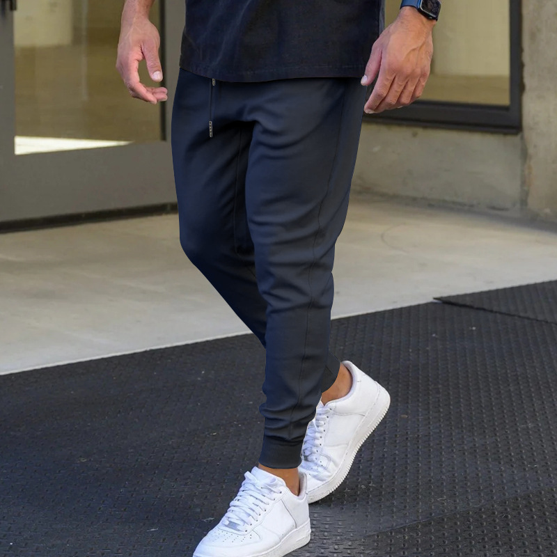 Versatile Men's Slim Fit Casual Pants With Tether Detail_voghion.com