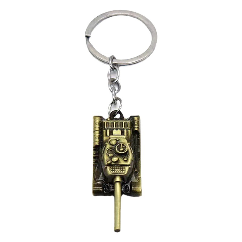 New Creative Men's Car Pendant Personality World of Tanks T34 Keychain Model Waist Hanging Small Gift Hanging Buckle