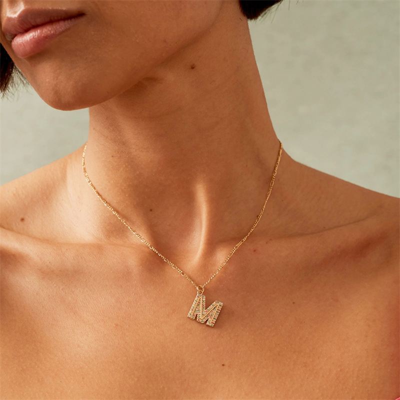 925 Sterling Silver Zircon Letter display picture 4