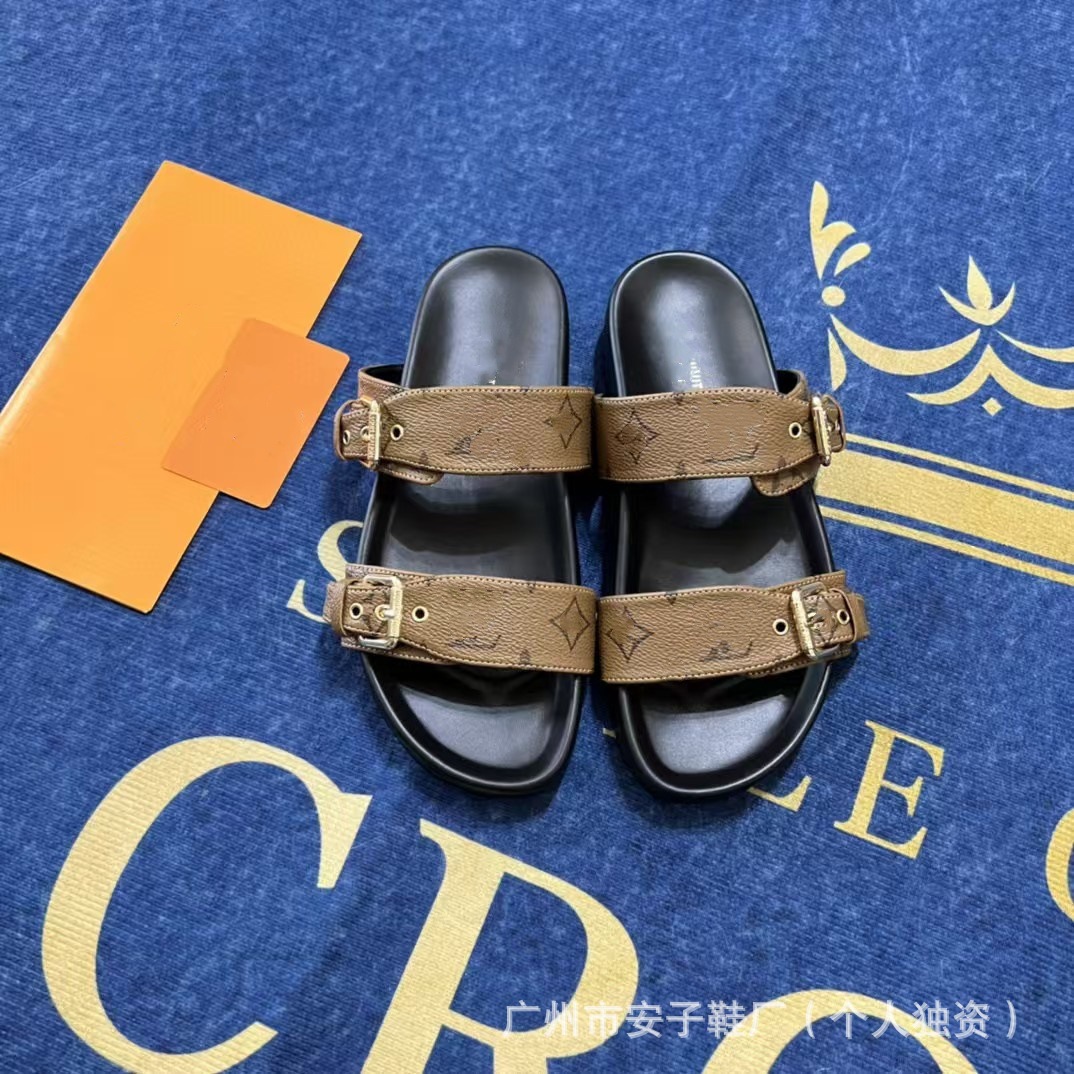 2024 nueva Europa, América, Oriente Medio, Nigeria, Singapur, Camboya, hebilla de cinturón de metal, velcro, zapatillas planas