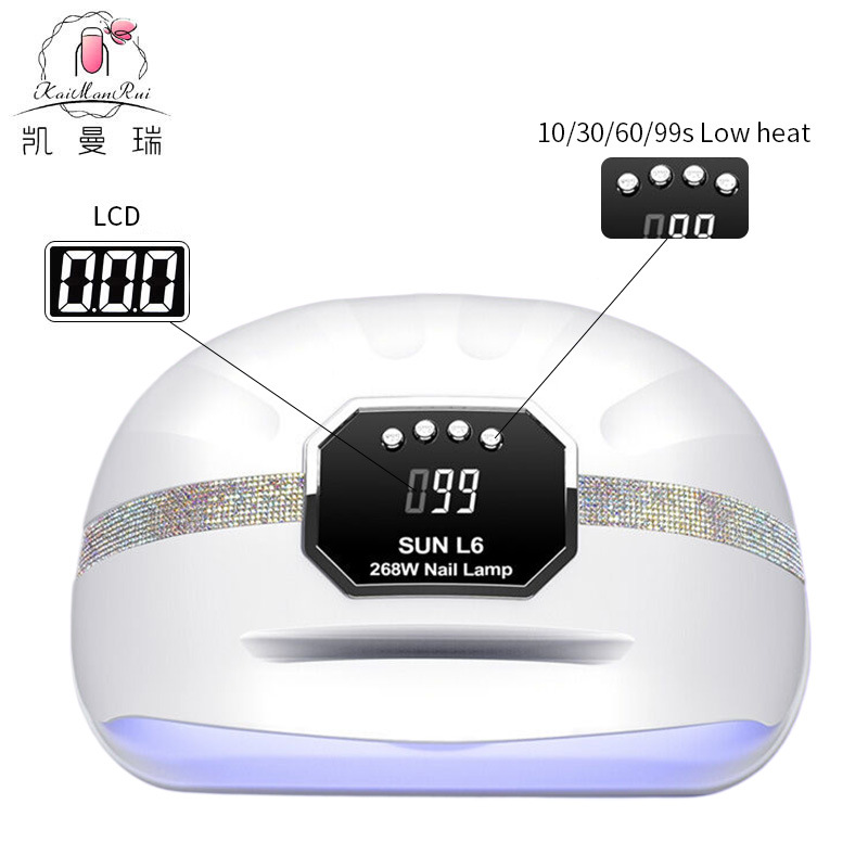Lámpara de uñas 268W Lámpara para hornear de uñas de alta potencia, taladro, pegamento de esmalte de uñas inteligente de dos manos, lámpara de fototerapia, máquina de uñas para tienda de uñas