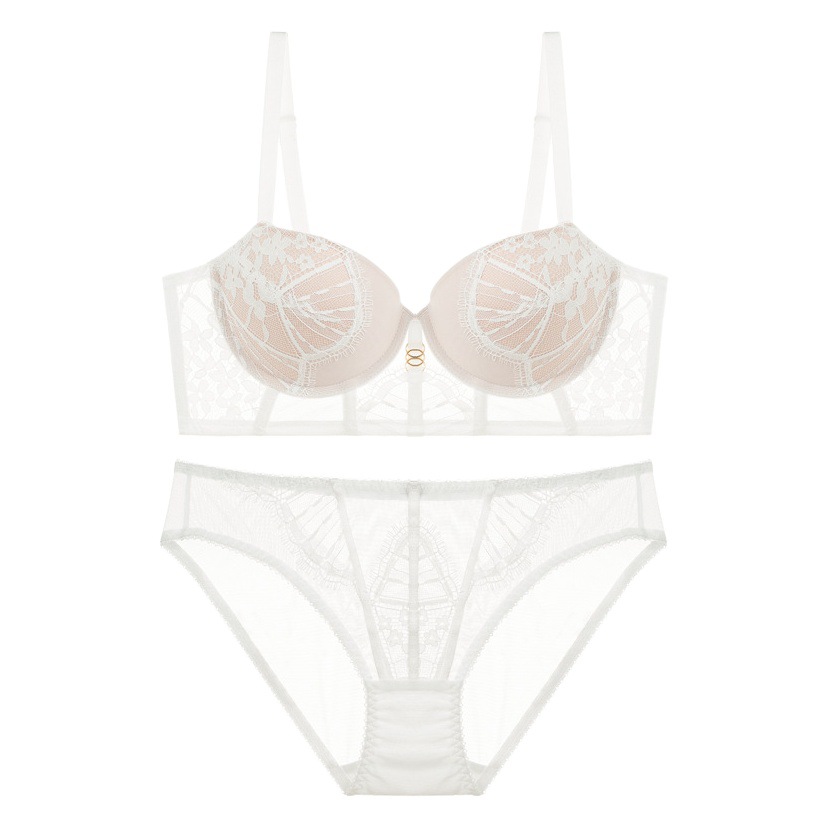 El Comercio exterior sexy push up ropa interior traje de las mujeres pequeño pecho especial puro deseo estilo encaje sujetador anti-flacidez sujetador de soporte superior