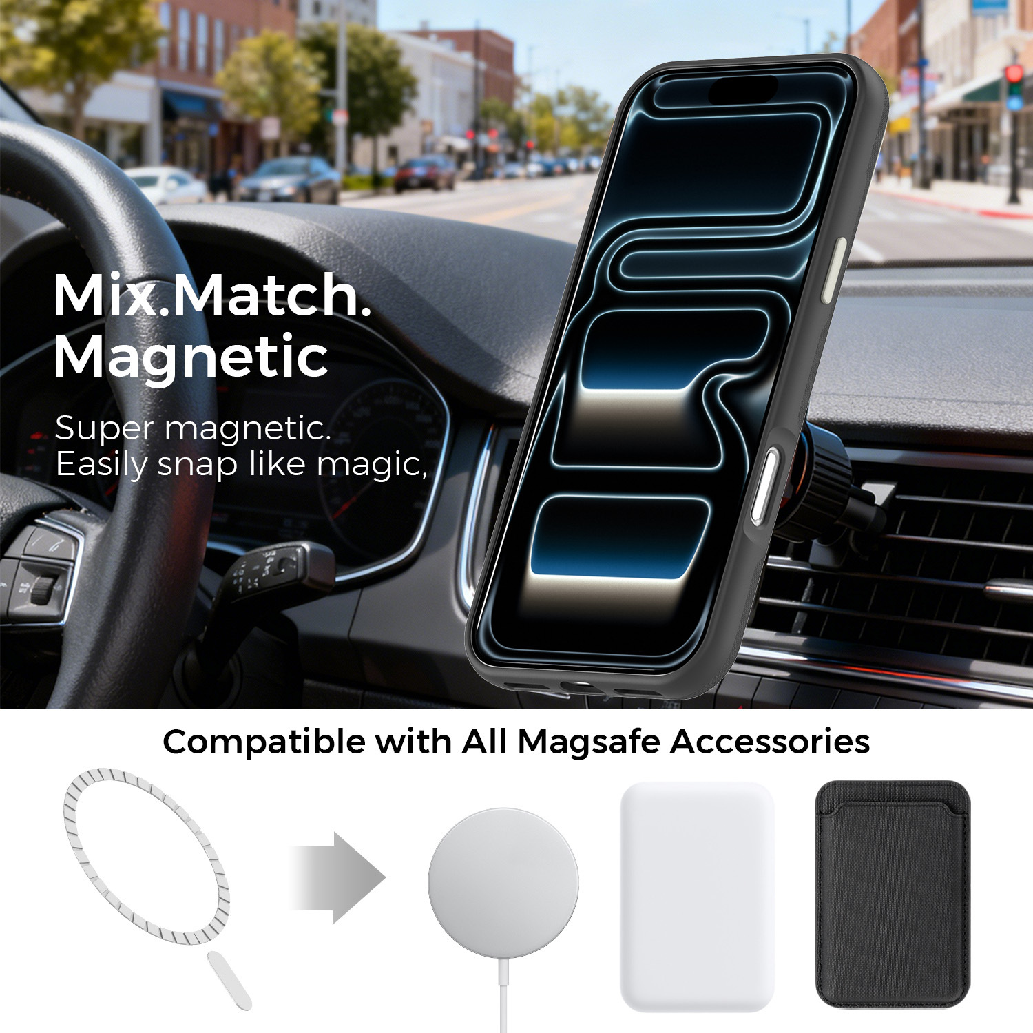 Ốp lưng điện thoại từ tính công nghệ vải dệt cho iPhone 17, 16 Pro Max, 15 — Cam, Xanh dương, Đen, Xanh lá chi tiết 6