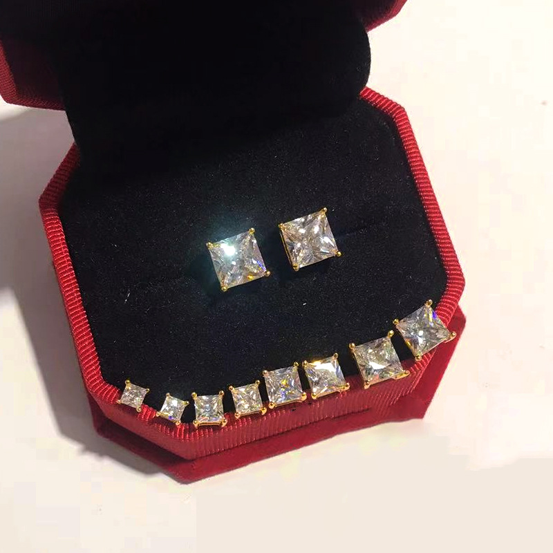 Pendientes de botón con circonita de aleación – joyería minimalista en color dorado unisex