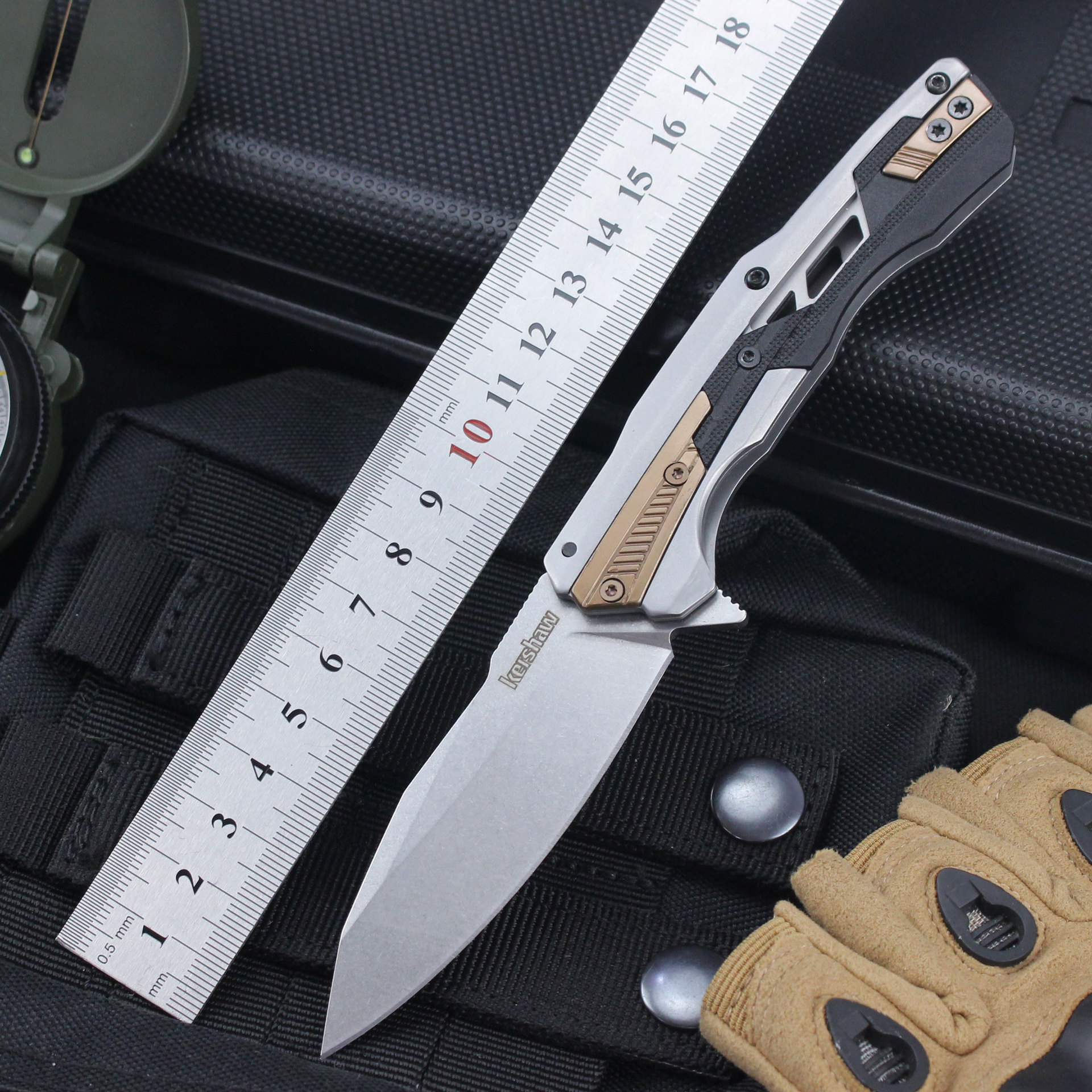 卡秀2095折叠刀尼龙纤维手柄石洗跨境随身战术刀