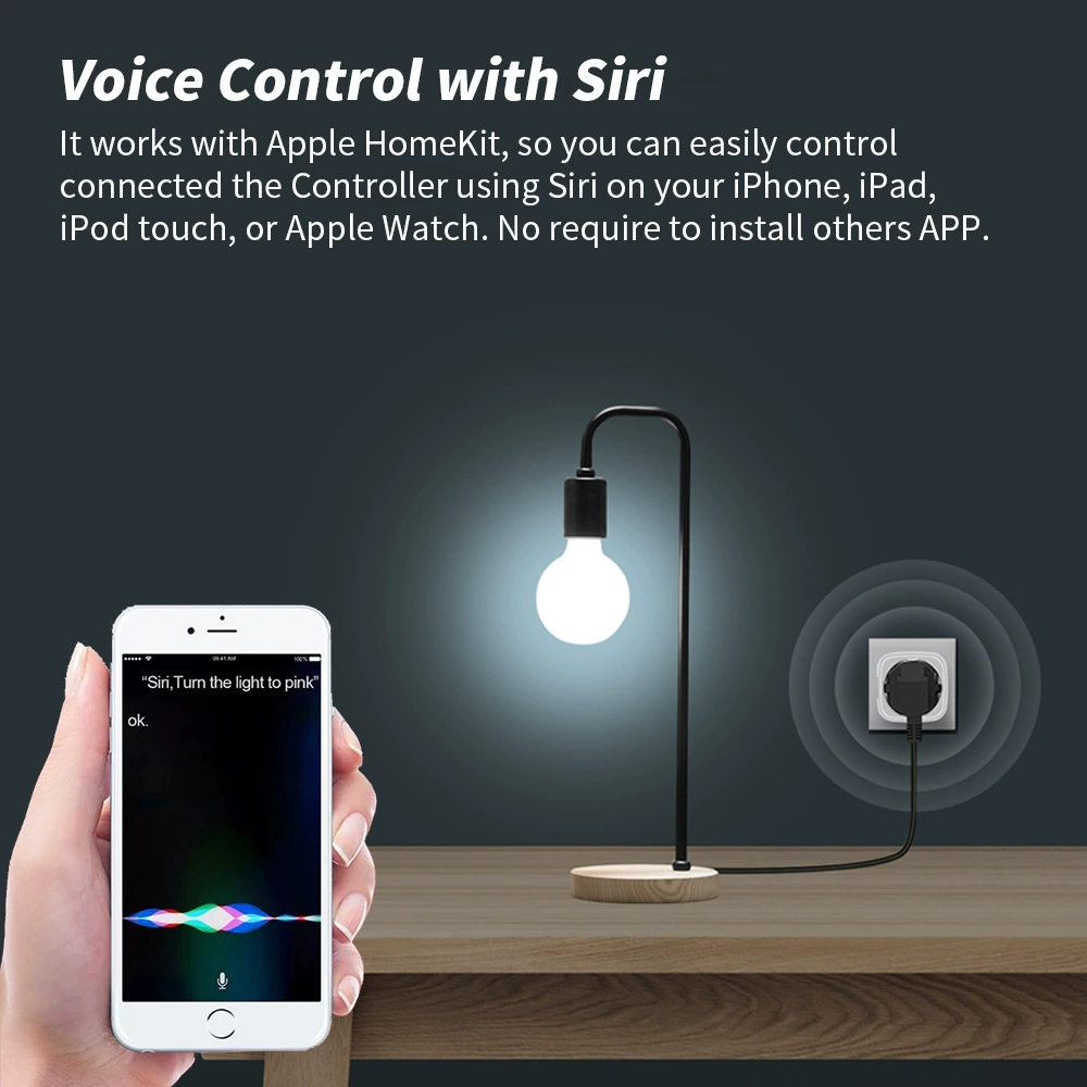 Умная Wi‑Fi розетка HomeKit американского стандарта, управление голосом Siri, управление через приложение CozyLife, дистанционное управление