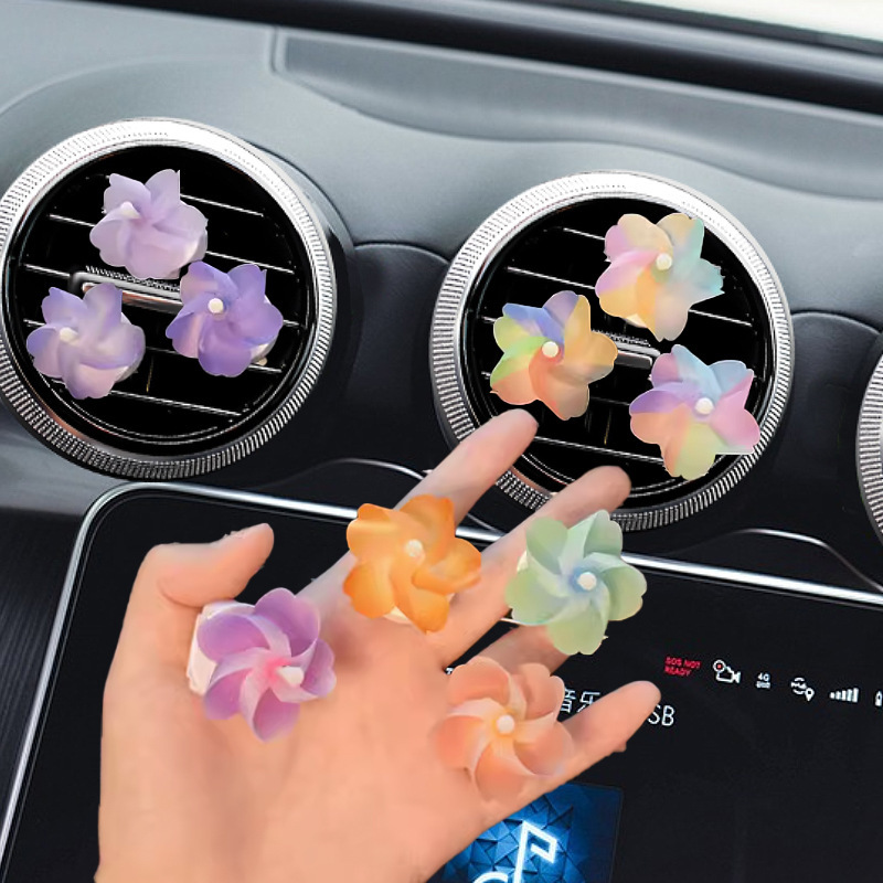 Aire acondicionado del automóvil decoración de salida de aire sol adornos encantadores de automóviles perfumes de automóviles adornos interiores de automóviles molinos de viento