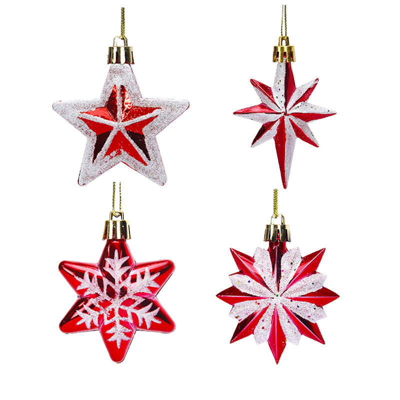 Christmas New Christmas five-pointed star decoration Christmas tree pendant Christmas Eve gift_voghion.com
