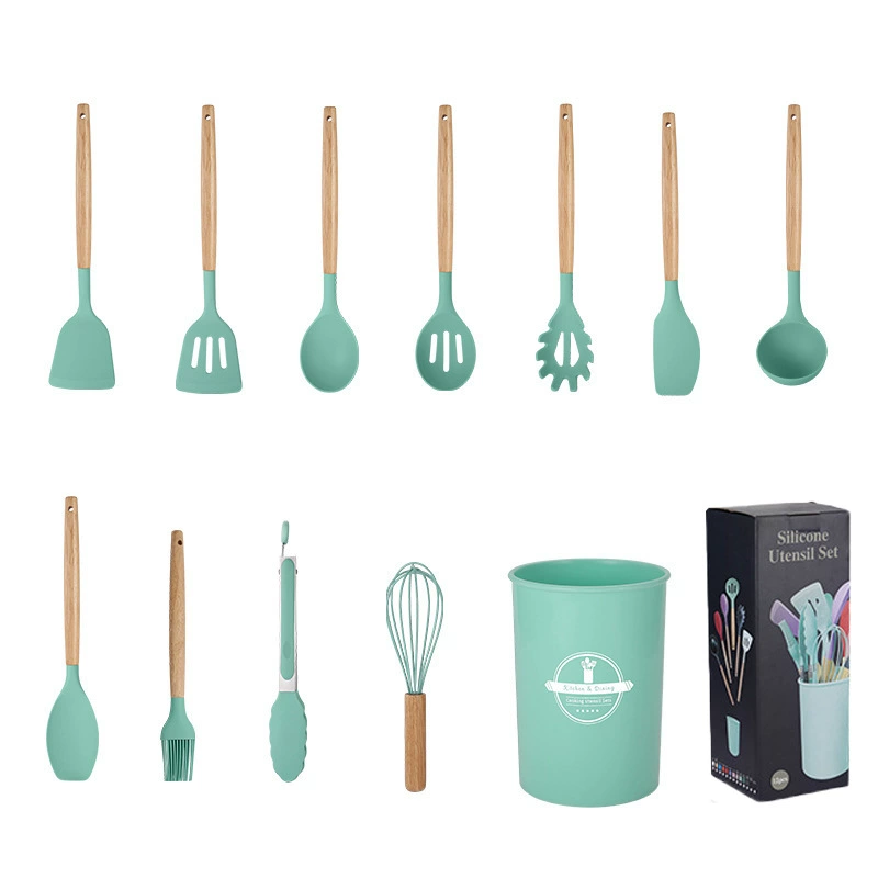 Silicone kitchenware, universal set, storage system, 12 pieces