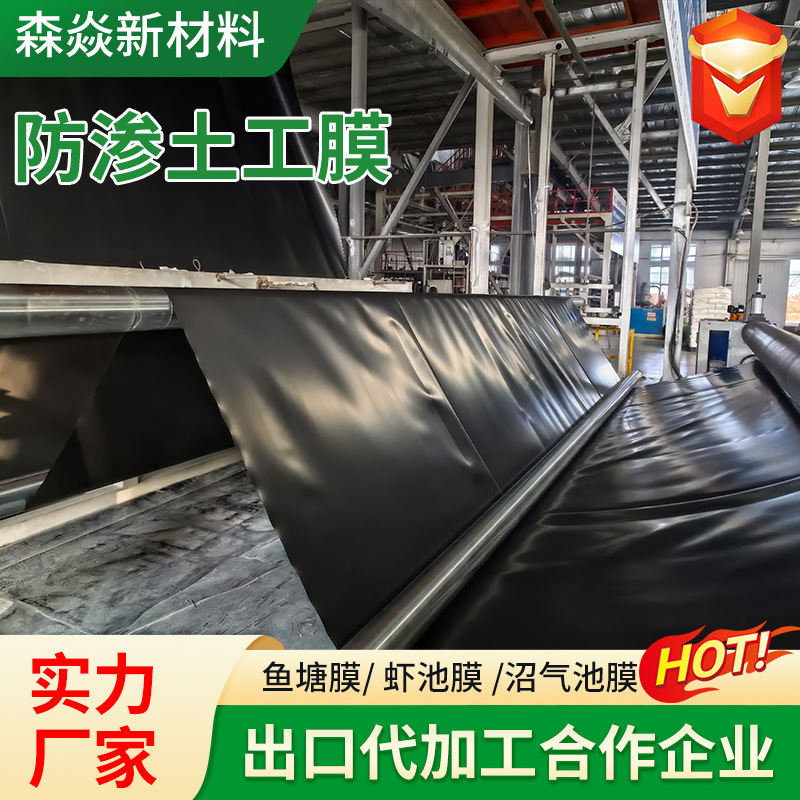 HDPE防渗土工膜加厚全新料国标土工膜沼气池黑膜蓄水池防渗土工膜