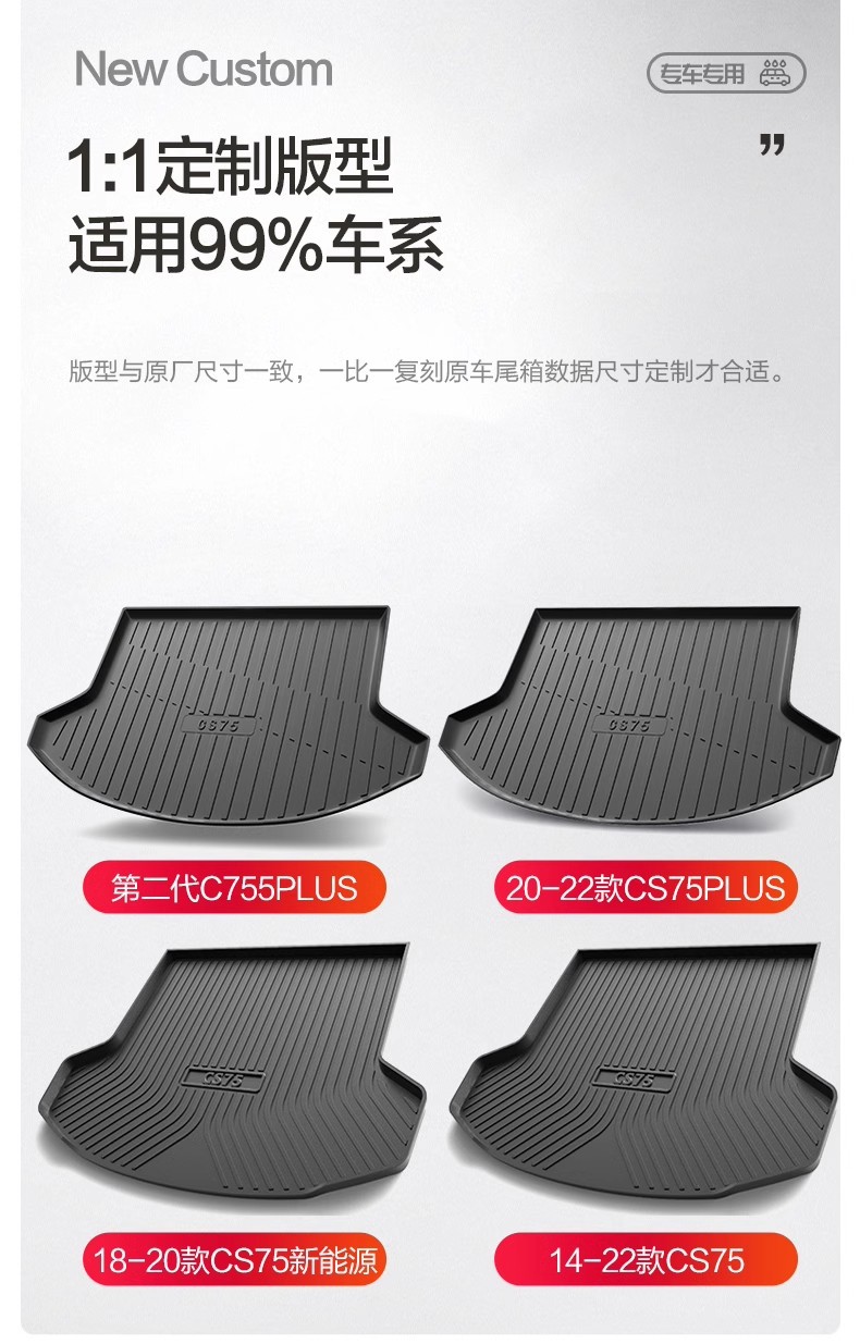 Suitable for Changan CS75PLUS Trunk Mat Auto Parts Daquan Decorative Supplies Second Generation Third Generation Rear Trunk Mat