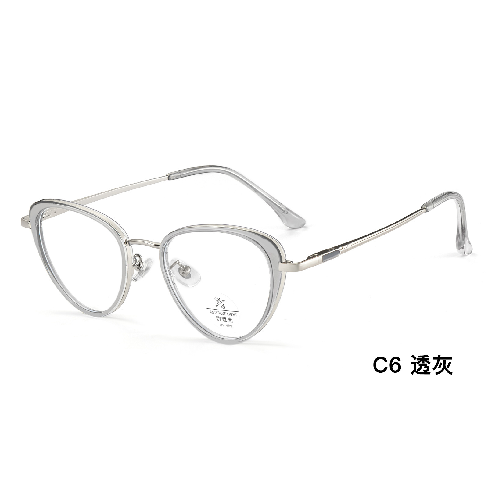 Europa y los Estados Unidos viento ojo de gato simple marco de gafas de miopía anti-luz azul borde ancho puede coincidir con la altura número Danyang al por mayor