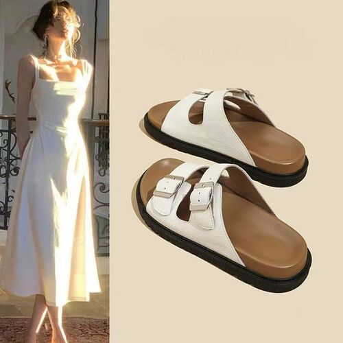 Stylish New Bobken Slippers for Women - Summer Fashion, Retro Style, Outer Wear, Versatile, Lazy Person Beach Slippers with Soft Soles