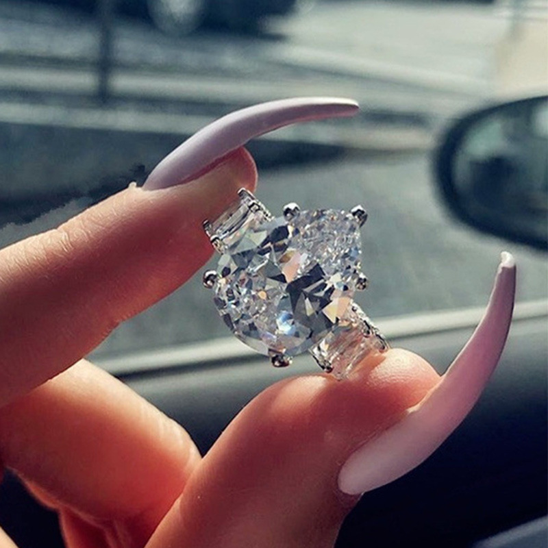 Wholesale IG Style Shiny Water Droplets Copper Inlay Zircon Rings display picture 5