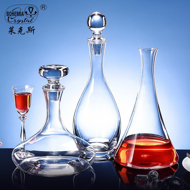 Importación checa sin plomo de cristal de estilo europeo simple de estilo doméstico de decantación ligeramente lujosa diversificación de botellas de vino tinto image 2