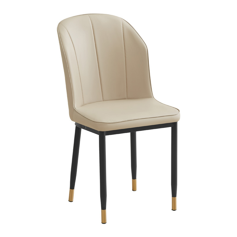 Silla de respaldo simple moderna silla de cuero silla de ocio silla de comedor de paquete suave silla de negociación silla de comedor de tres filas